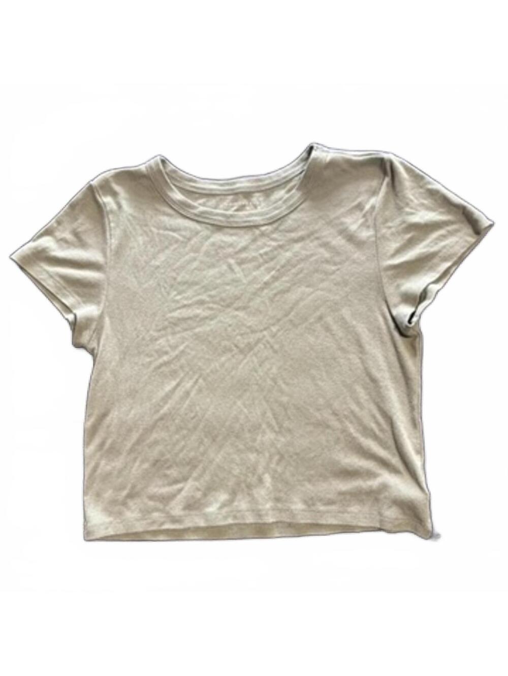 American Eagle Light Olive Green Cropped T-Shirt XL
